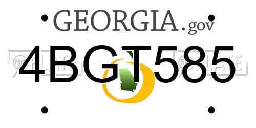4BGT585 Georgia License Plate