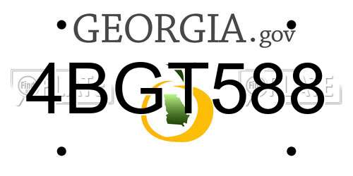 4BGT588 Georgia License Plate