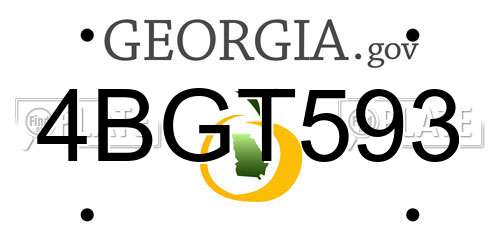 4BGT593 Georgia License Plate
