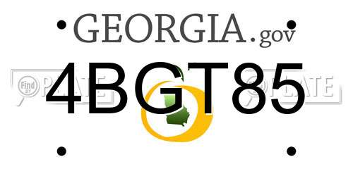 4BGT85 Georgia License Plate
