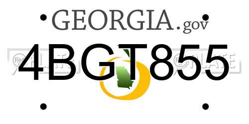 4BGT855 Georgia License Plate