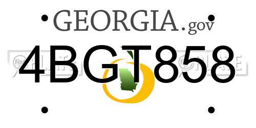 4BGT858 Georgia License Plate