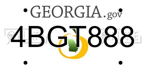 4BGT888 Georgia License Plate