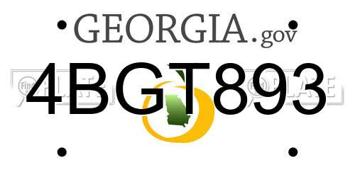 4BGT893 Georgia License Plate