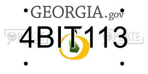 4BIT113 Georgia License Plate
