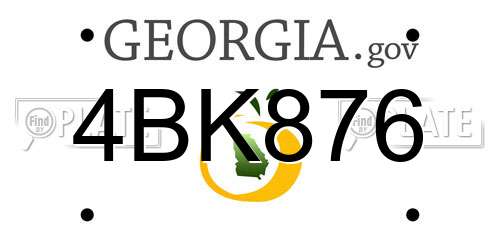 4BK876 Georgia License Plate
