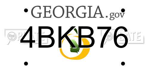 4BKB76 Georgia License Plate