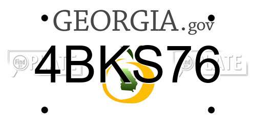 4BKS76 Georgia License Plate