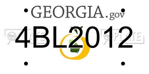 4BL2012 Georgia License Plate