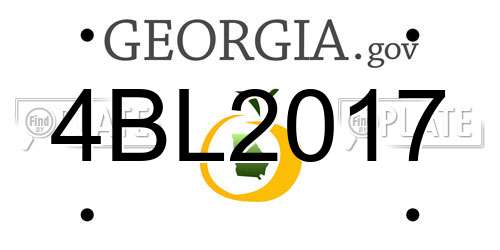 4BL2017 Georgia License Plate