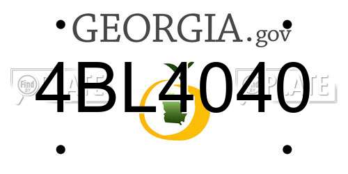 4BL4040 Georgia License Plate