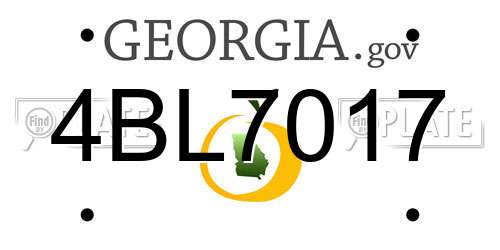 4BL7017 Georgia License Plate