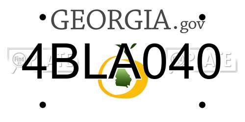 4BLA040 Georgia License Plate