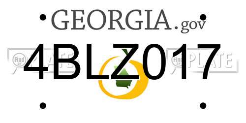 4BLZ017 Georgia License Plate