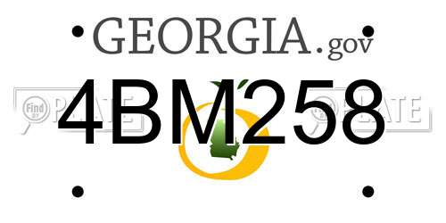 4BM258 Georgia License Plate