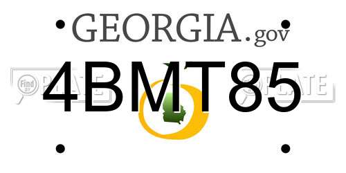 4BMT85 Georgia License Plate