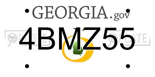4BMZ55 Georgia License Plate