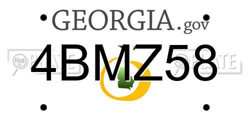 4BMZ58 Georgia License Plate