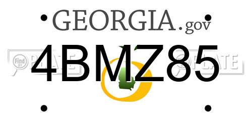 4BMZ85 Georgia License Plate