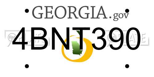 4BNT390 Georgia License Plate