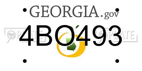 4BO493 Georgia License Plate