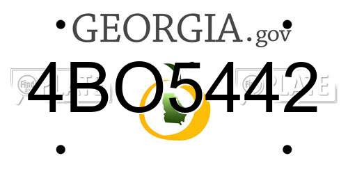 4BO5442 Georgia License Plate