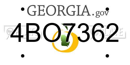 4BO7362 Georgia License Plate