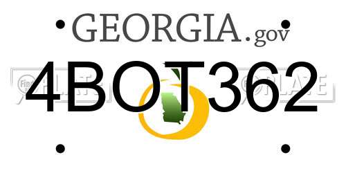 4BOT362 Georgia License Plate