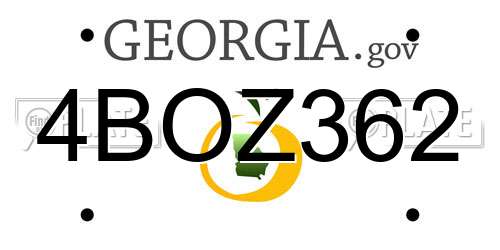 4BOZ362 Georgia License Plate