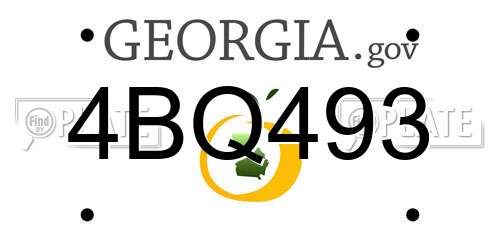 4BQ493 Georgia License Plate