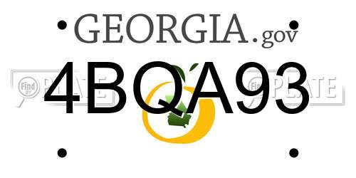 4BQA93 Georgia License Plate