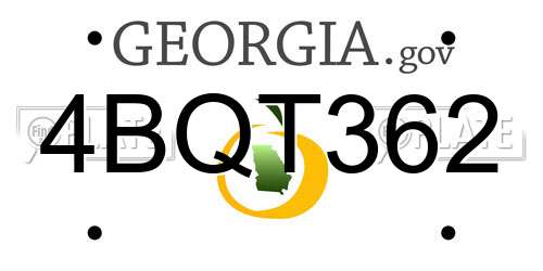 4BQT362 Georgia License Plate