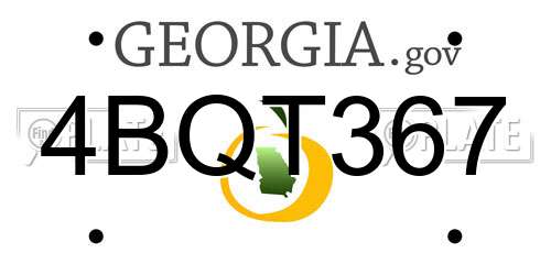 4BQT367 Georgia License Plate