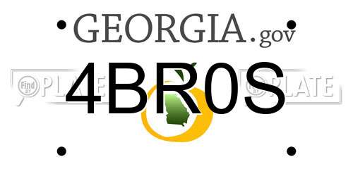 4BR0S Georgia License Plate