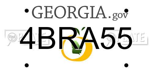 4BRA55 Georgia License Plate