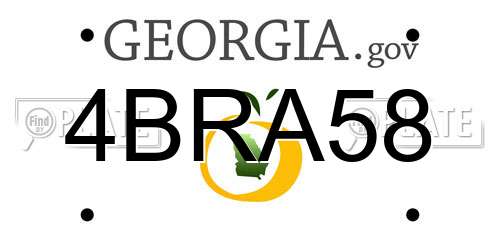 4BRA58 Georgia License Plate