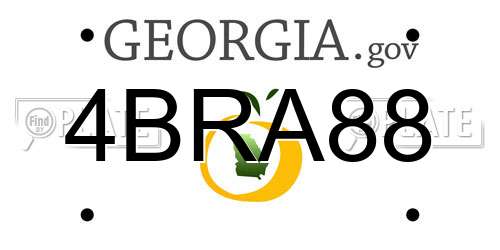 4BRA88 Georgia License Plate