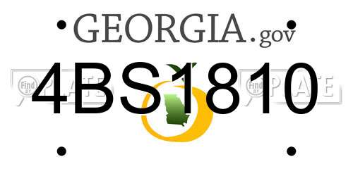 4BS1810 Georgia License Plate