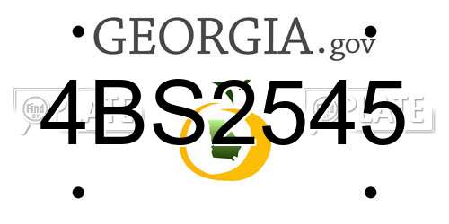 4BS2545 Georgia License Plate