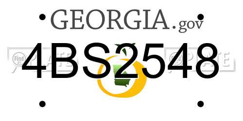 4BS2548 Georgia License Plate