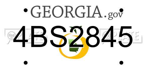 4BS2845 Georgia License Plate
