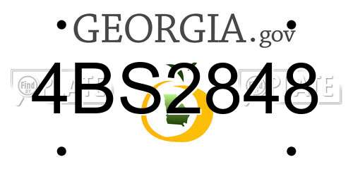 4BS2848 Georgia License Plate