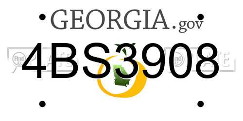 4BS3908 Georgia License Plate