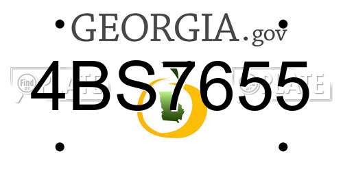 4BS7655 Georgia License Plate