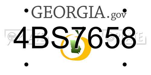 4BS7658 Georgia License Plate