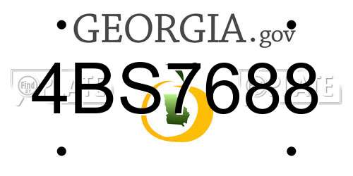 4BS7688 Georgia License Plate