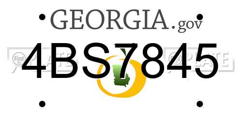4BS7845 Georgia License Plate