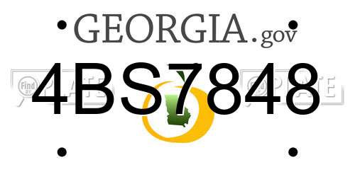 4BS7848 Georgia License Plate