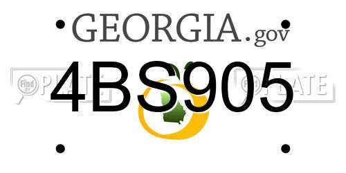 4BS905 Georgia License Plate