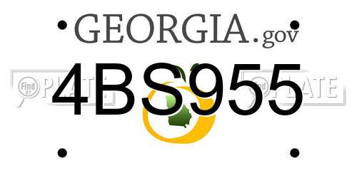 4BS955 Georgia License Plate